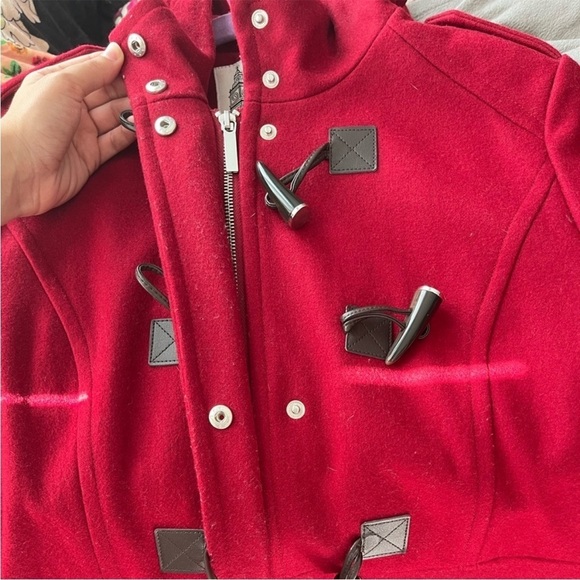 london Fog Women’s Wool, red peacoat with hood Size SP - Picture 2 of 9